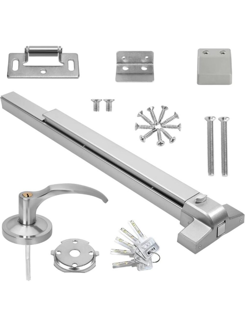 Aluminum Push Bar Panic Exit Device with Exterior Lever - Safety & Security